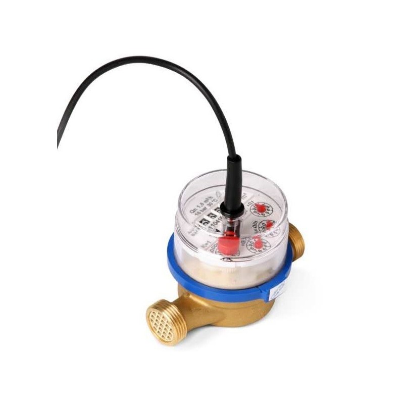 Contador de agua 4 impulsos litro esfera seca 1” para agua hasta 90ºC